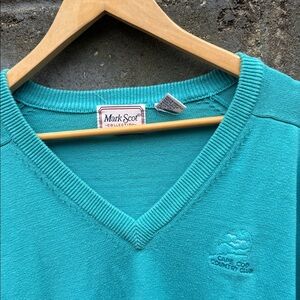 Vintage Cape Cod Country Club sweater size xl cotton golf teal v neck beach 90s